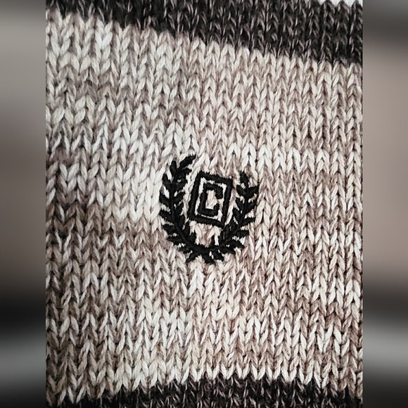 Chaps Men's 1/4 Zip Mock Neck Brown & Tan/Beige Striped Sweater Sz XL/TG/EG - Picture 6 of 11